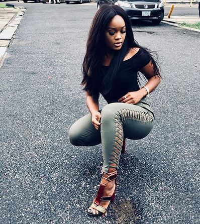 #BBNaija: Cee-C shows off her curves in laced up fashion pants, as she celebrates Teddy A on his Birthday