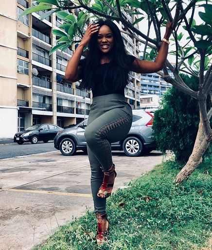 #BBNaija: Cee-C shows off her curves in laced up fashion pants, as she celebrates Teddy A on his Birthday