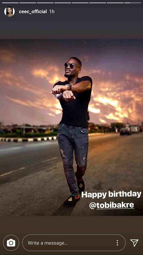 #BBNaija: Cee-C Sends Birthday Shout Out to Tobi Bakre