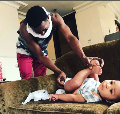 Proud Father, D’banj Shares Photo of Himself Changing His Son’s Diaper to Celebrate Father’s Day