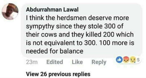 More Humans Should Be Murdered To Equate The Amount Of Cows Killed Man Says As He Defends The Killing By Herdsmen