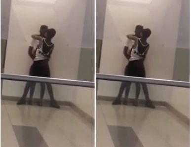 Love In Tokyo!!! Two Lovers Spotted Kissing Passionately At Maryland Mall In Lagos