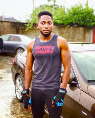 #BBNaija: Winner, Miracle Shows Muscular Body In New Workout Pictures [Photos]