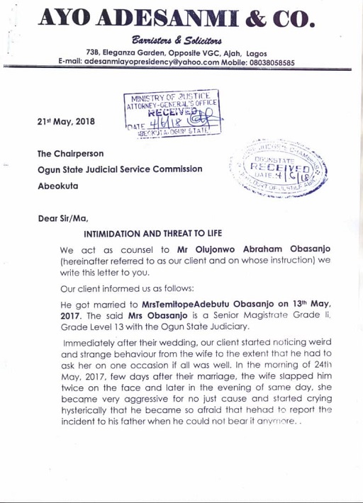 Marriage Of Olujonwo Obasanjo, Tope Adebutu In Crisis! Court Now Involved... See Documents