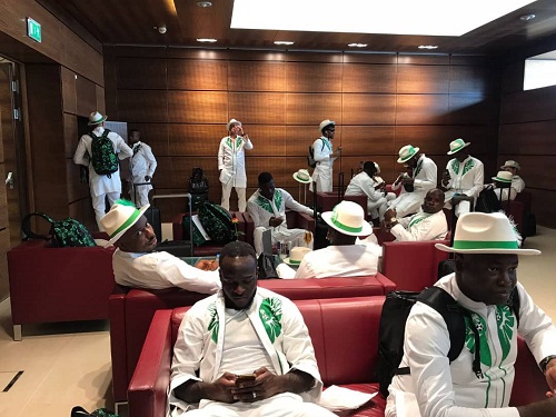 Photos Of Super Eagles Players En Route To Russia Rocking Matching Green And White Regalia