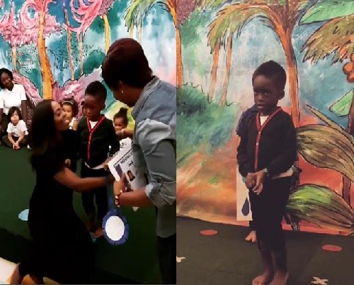 Photos of jimil, tiwa savage’s son as he graduates from Kindergarten [photo]