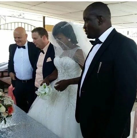 Serious Drama As Bitter ‘Side Chick’ Dressed In Bridal Gown Disrupts Wedding Ceremony of Her Lover [Video]