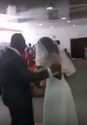 Serious Drama As Bitter ‘Side Chick’ Dressed In Bridal Gown Disrupts Wedding Ceremony of Her Lover [Video]