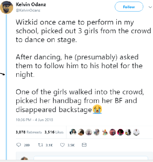 Twitter User Narrates How Wizkid Snatched A Man’s Girlfriend In Front Of Him