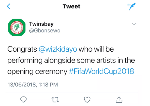 BREAKING!!! WIZKID Set To Perform At 2018 World Cup Opening Ceremony Today
