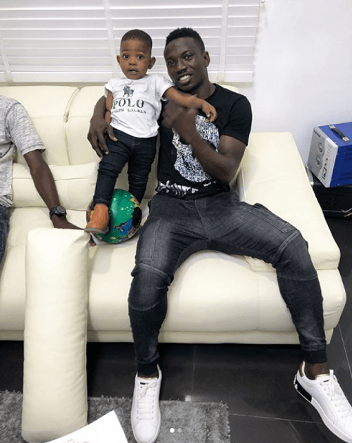 Lovely Photos Of Super Eagles Midfielder, Etebo Karo, His Partner And Their Son
