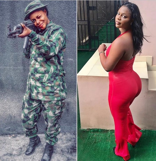 Female Endowed Nigerian Soldier Celebrates Her Birthday in A Special Way [Photos]