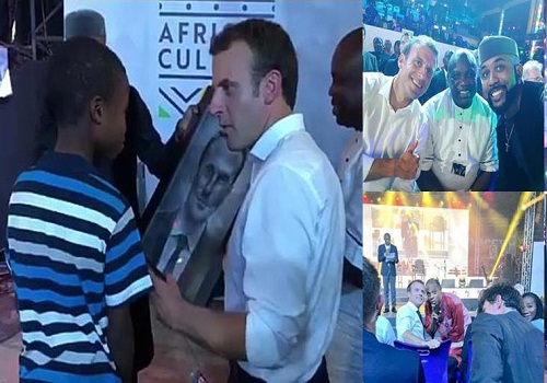 Photos Of Happy Banky W As He Meet French President Inside Afrika Shrine