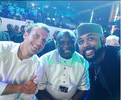 Photos Of Happy Banky W As He Meet French President Inside Afrika Shrine