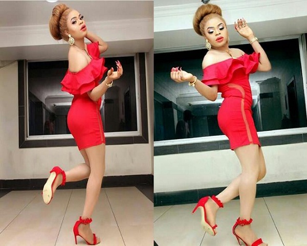 Bobrisky Finally Turns To Woman as He/She Shares Photos Of Him/Hers In Curve-Hugging Dress [Photos]