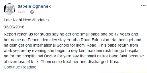 Unbelievable!!!17-Year-Old Girl Rushed To Hospital after Marathon cex with Boyfriend In Delta
