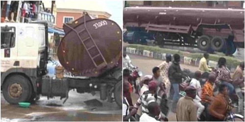 Another Tragedy Averted As Fuel Tanker Spills Content on the Road in Ado Ekiti [Photos]