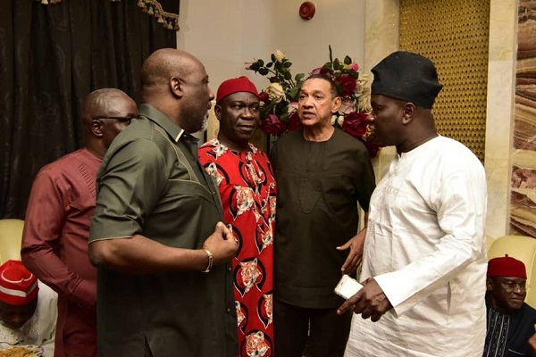 Dino Melaye, Ben Bruce, Godswill Akpabio, Olisa Metuh, Others Visit Deputy Senate President Ike Ekweremadu At His Home [Photos]