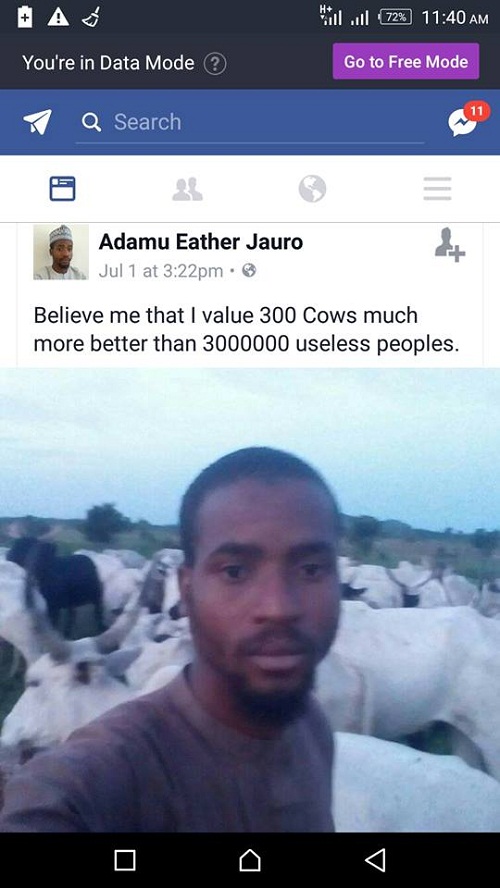 “I Value My 300 Cows Much Better Than 3,000,000 Useless Peoples” – UNIMAID Graduate, Says