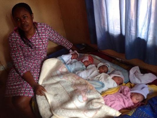 Husband Cries Out For Help As His Wife Welcomes A Quintuplet In Anambra State [Photos]