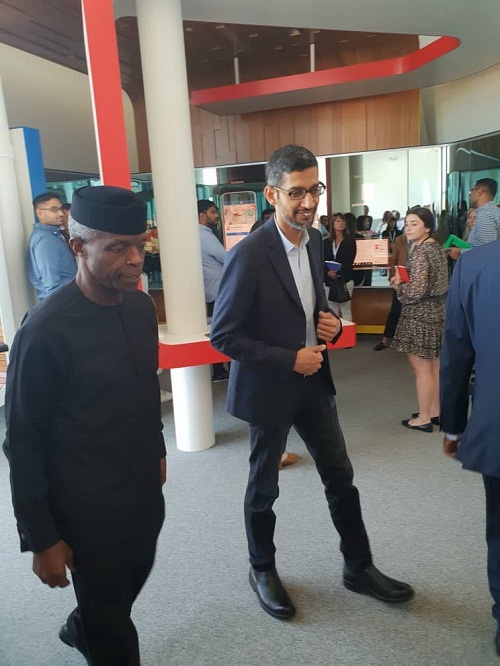 Vp Yemi Osinbajo Visits Google Headquarters In The Us, Received By Google Ceo [Photos]