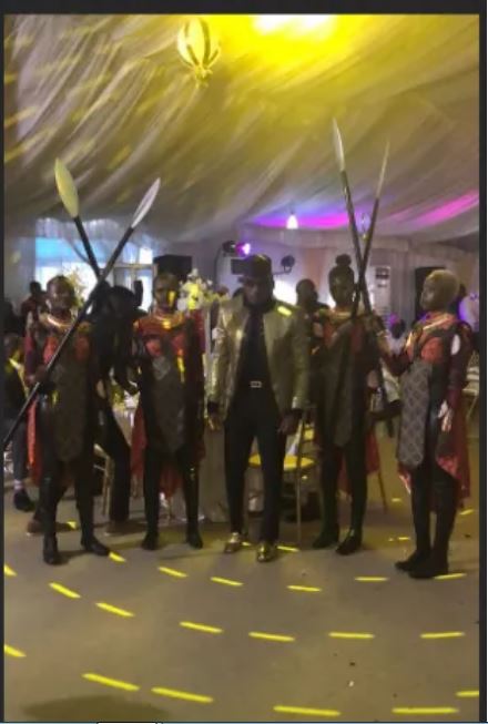 Lagos Socialite and Big Boy, Pretty Mike Storms DJ Consequence’s Wedding With His Wakanda Princesses [Photos]