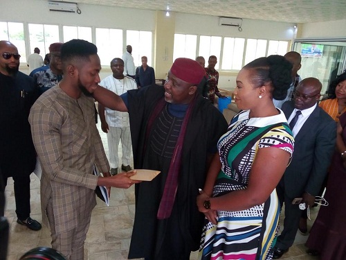 Millionaire Miracle, Receives $25,000 from Governor Rochas Okorocha [Photos]