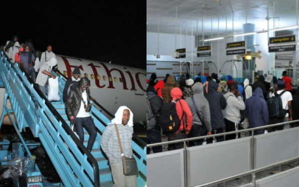 Photos of Stranded Nigerians in Russia As They Arrived In Abuja