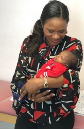Sunmbo Adeoye, 2Face Idibia‘s Babymama, Shares First Photo With Her Newborn Son [He’s So Cute]