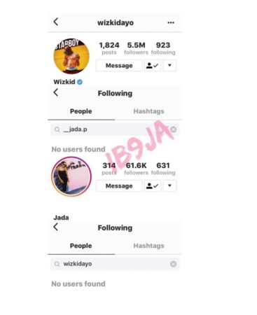 Serious War As Wizkid And His Third Baby Mama, Jada Pollock Unfollow Each Other On Instagram