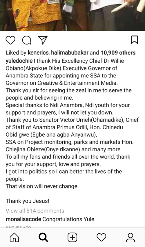 Governor Obiano Appoints Actor Yul Edochie as Senior Special Adviser