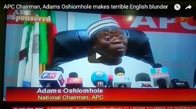 Adams Oshiomhole Makes a Terrible English Blunder [Video]
