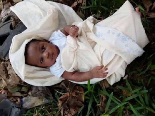 See The Heart Melting Photos Of Cute Baby Abandoned In The Bush [Photos]
