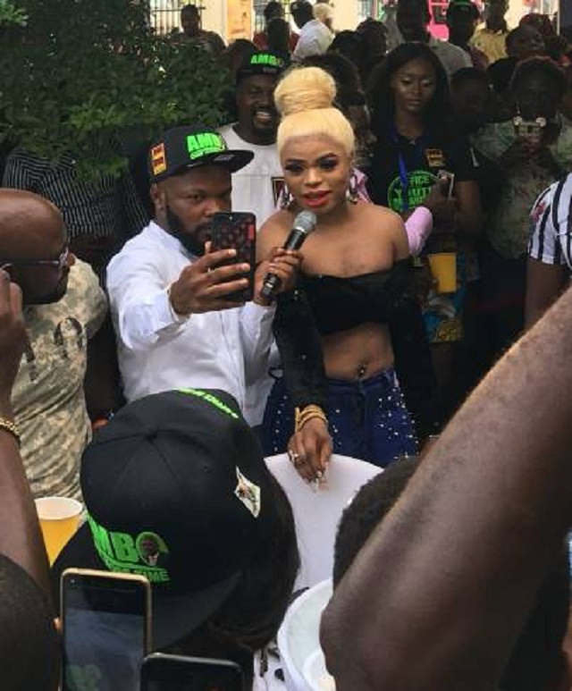 Nigerian Male Barbie, Bobrisky Steps Out In Cropped Top for an Event in Lagos [Photos]