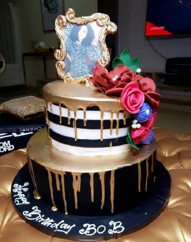 Excited Bobrisky, Shares Photos of Birthday Cake Tonto Dikeh Bought For Him [Photos]