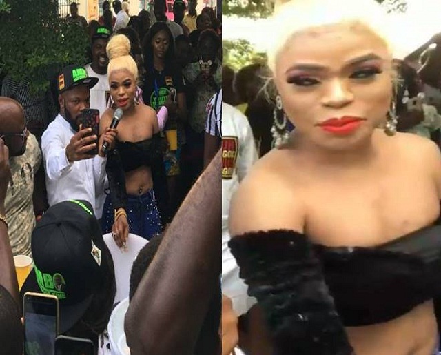 Nigerian Male Barbie, Bobrisky Steps Out In Cropped Top for an Event in Lagos [Photos]