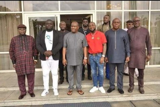 Photos of Davido and His Crew Member at Rivers Govt House as Governor Wike Hosts those [Photos]