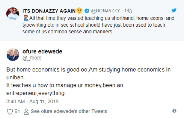 Common Sense and Manners Should Have Been Taught In Secondary School – Don Jazzy Says