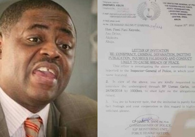 Femi Fani-Kayode Writes IG f police Over Police Summons