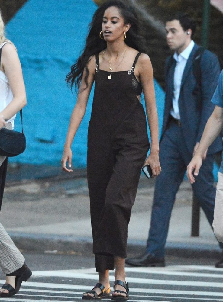 Bold Malia Obama Tries To Break the Internet As She Flashes Her BRA in Brown Overalls [Photos]