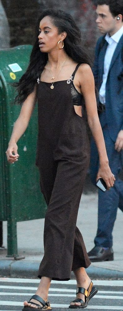 Bold Malia Obama Tries To Break the Internet As She Flashes Her BRA in Brown Overalls [Photos]