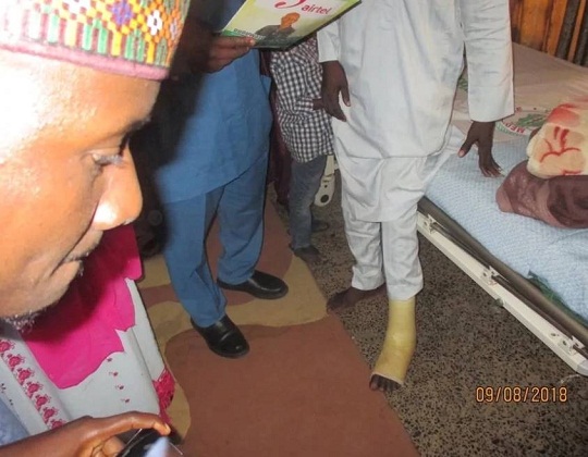 Minister of Health Visits Abubakar Duduwale, the Man Who Developed Leg Injury Years after Trekking From Yola to Abuja To Honor Buhari