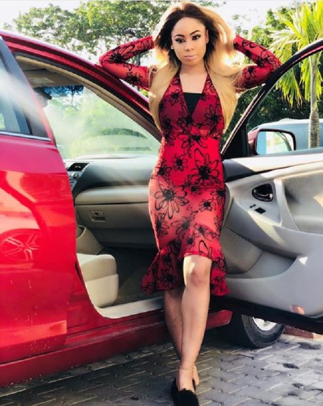 Nina Shares Eye Popping Photo As She Steps Out With Her Red Car