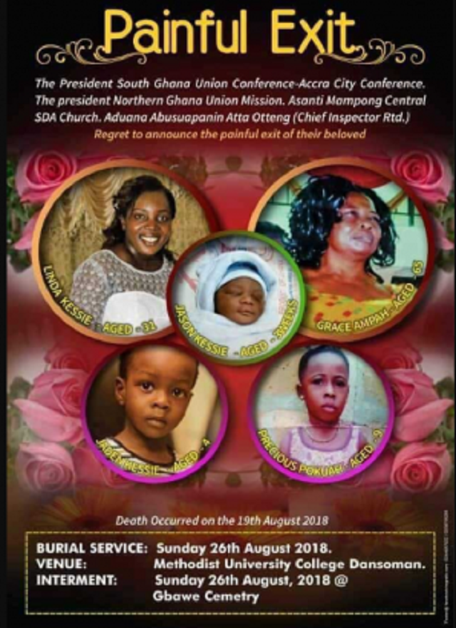 Tears Flows like a River as Pastor’s Family of Five Who Died in Fire Outbreak Are Buried [Photos]