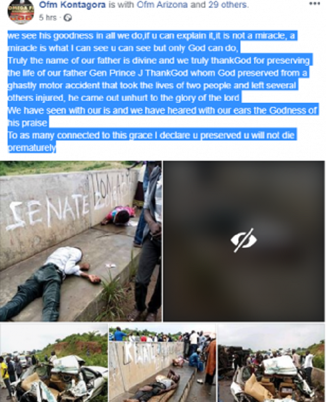 Endless Celebration As Pastor Survives Fatal Accident Which Killed Other Passengers [Photos]