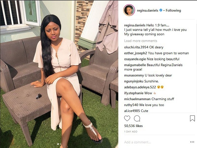 Nollywood Actress, Regina Daniels Hits 1.9million Followers on IG, See how she is planning to celebrate it With Her Fans [Photos]