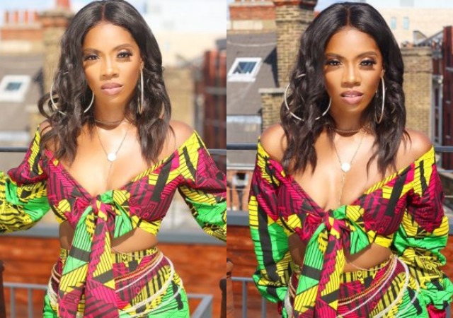 Popular Nigerian Singer, Tiwa Savage Flaunts Curves in Sexy Ankara Outfit [Photos]