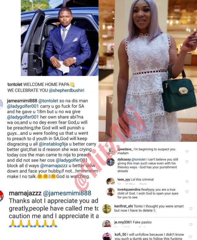 Small Girl with Big god! Tonto Dikeh Reportedly Slept with South African Popular Pastor, Shepherd Bushiri For ₦18 Million [Details Inside]