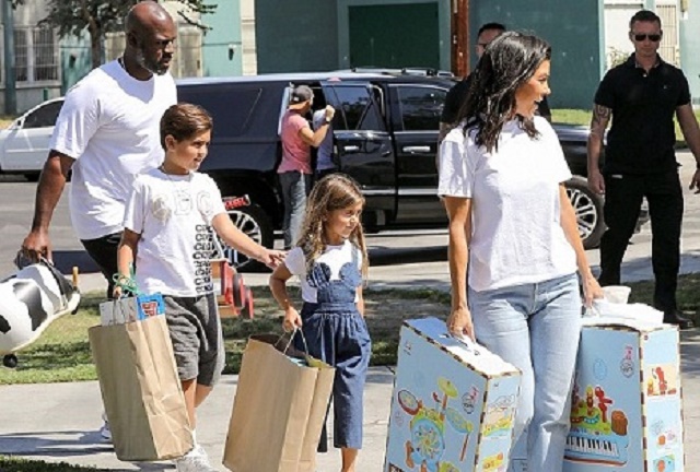 Kourtney and Her Kids Donate Toys to Empowerment Center