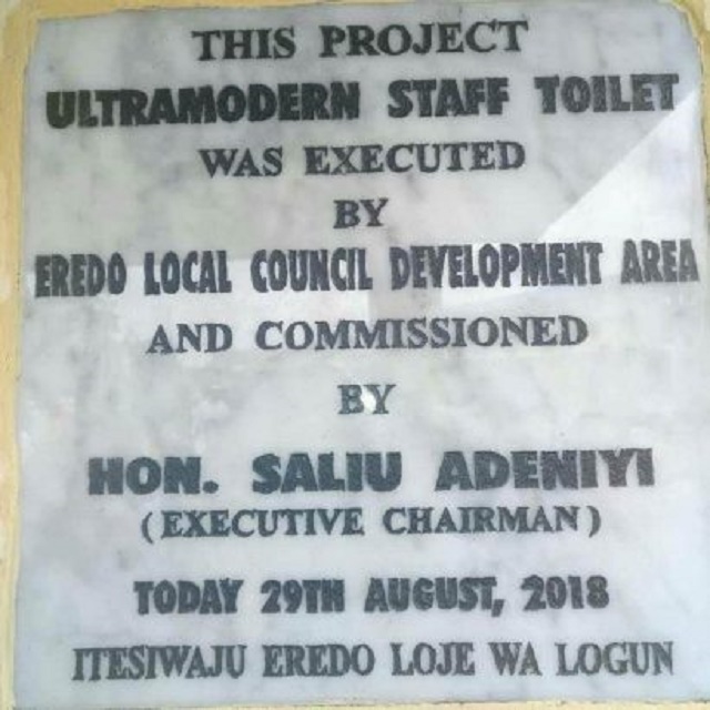Popular Lagos Council Chairman, Hon. Saliu Adeniyi, Commissions Single Toilet [Photos]